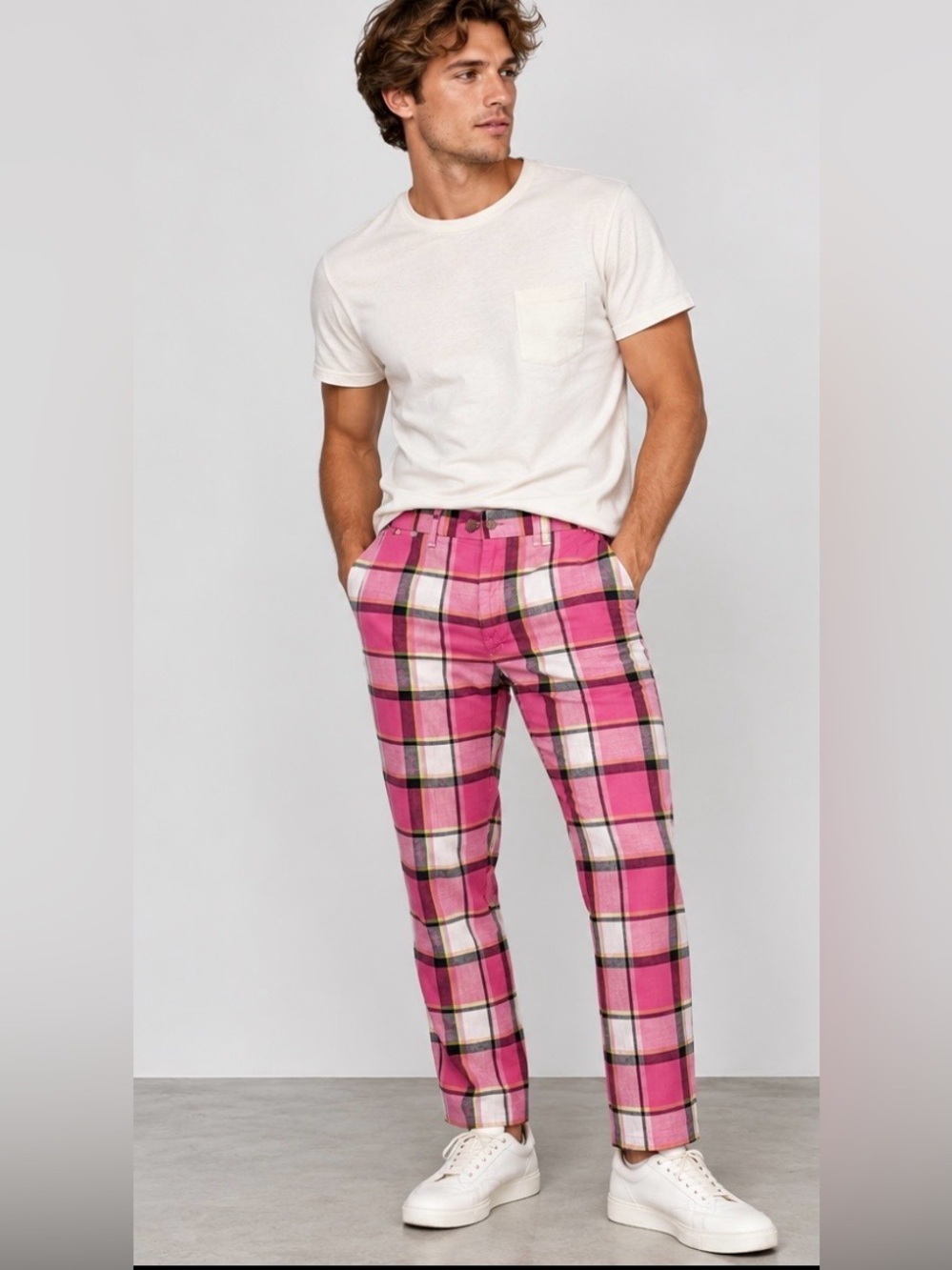 Loudmouth Golf Pants Pink Plaid Retro Preppy Grandpacore Outfit Men’s Waist 30